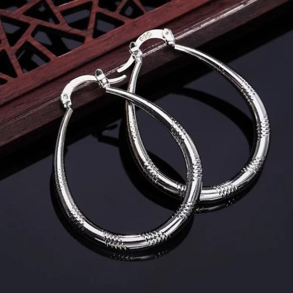 New 925 Sterling Silver Hoop Earrings, beautiful Earrings, cute Earrings - Picture 5 of 8